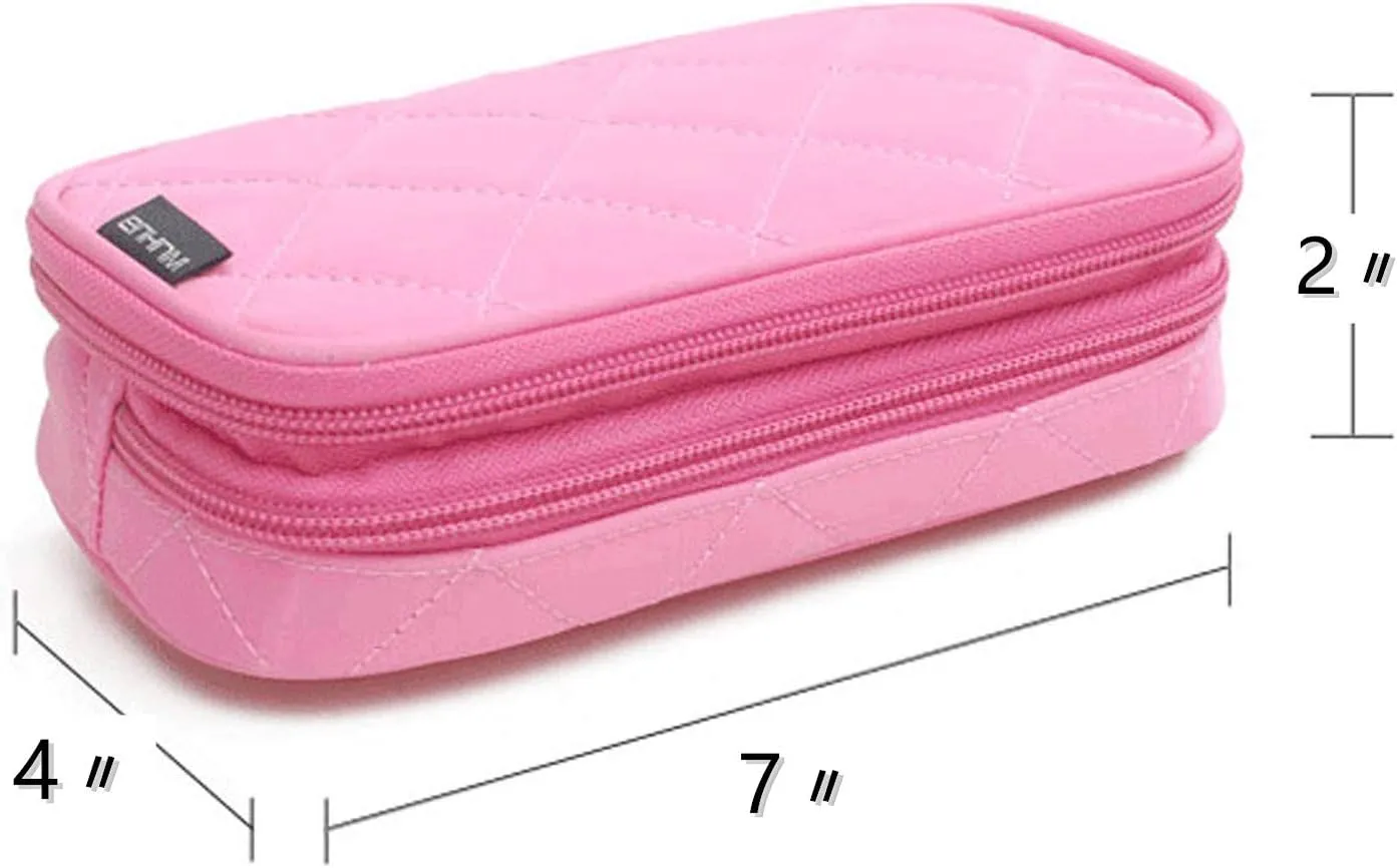 Xicennego travel makeup train makeup bag mini portable cosmetics makeup brush storage bag nylon material waterproof and dustproof (black large)