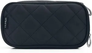 Xicennego travel makeup train makeup bag mini portable cosmetics makeup brush storage bag nylon material waterproof and dustproof (black large)