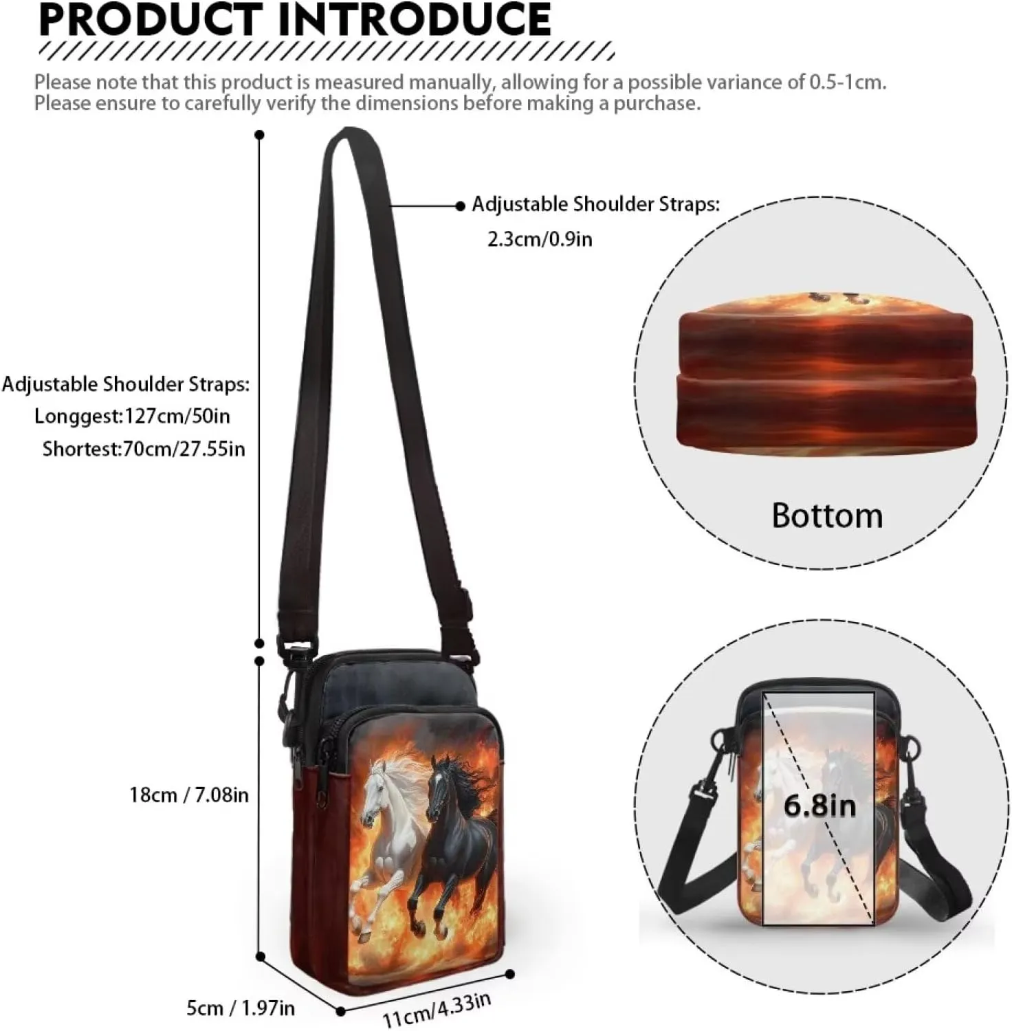 Xpyiqun Crossbody Phone Bag for Purse for Women Canvas Small Sling Shoulder Handbag Cross Body Pouch