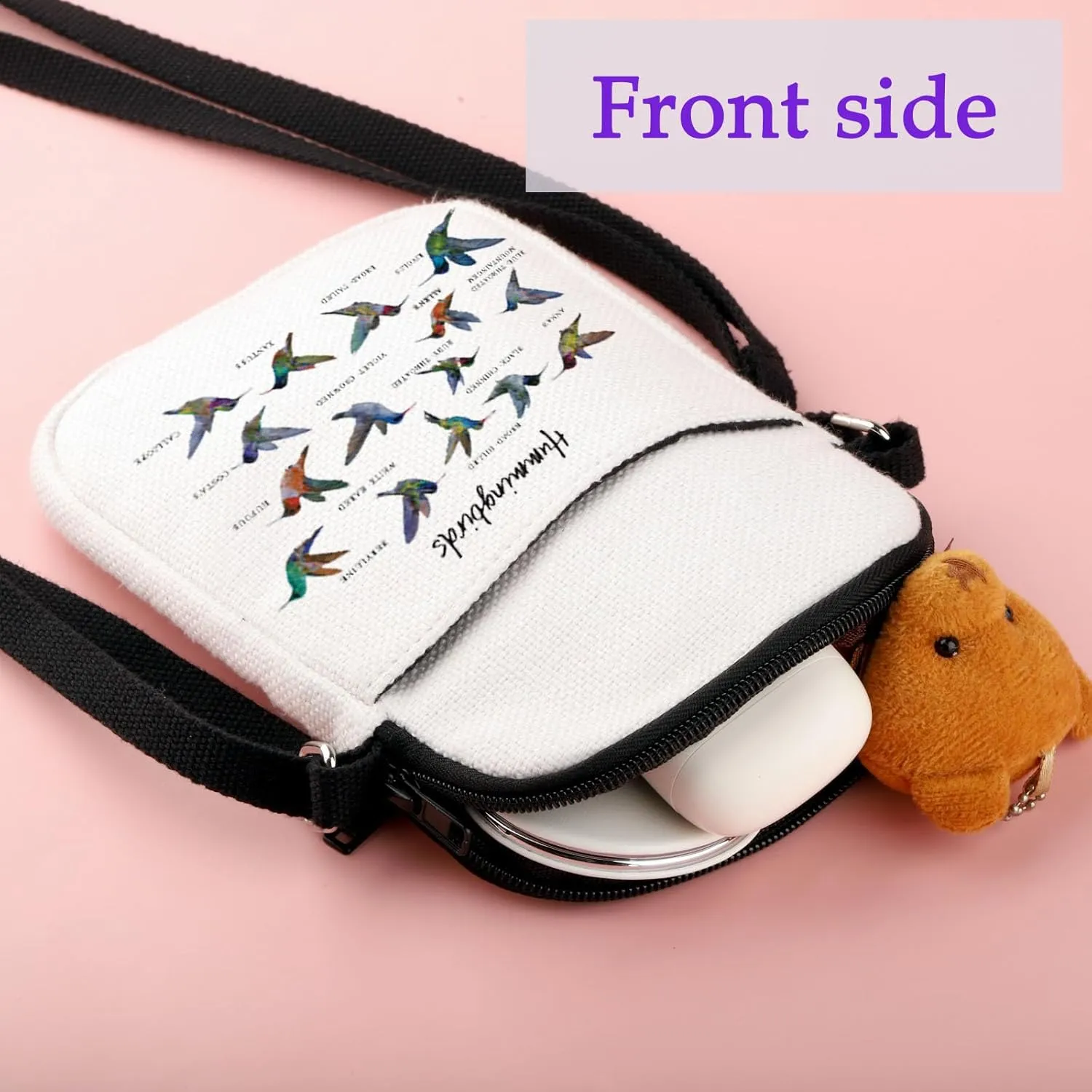 XYANFA Hummingbird Makeup Bag Gift for Lover Hummingbird Themed Birdwatching Gift Cosmetic Bag (Hummingbirds Crossbody bag)