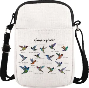 XYANFA Hummingbird Makeup Bag Gift for Lover Hummingbird Themed Birdwatching Gift Cosmetic Bag (Hummingbirds Crossbody bag)
