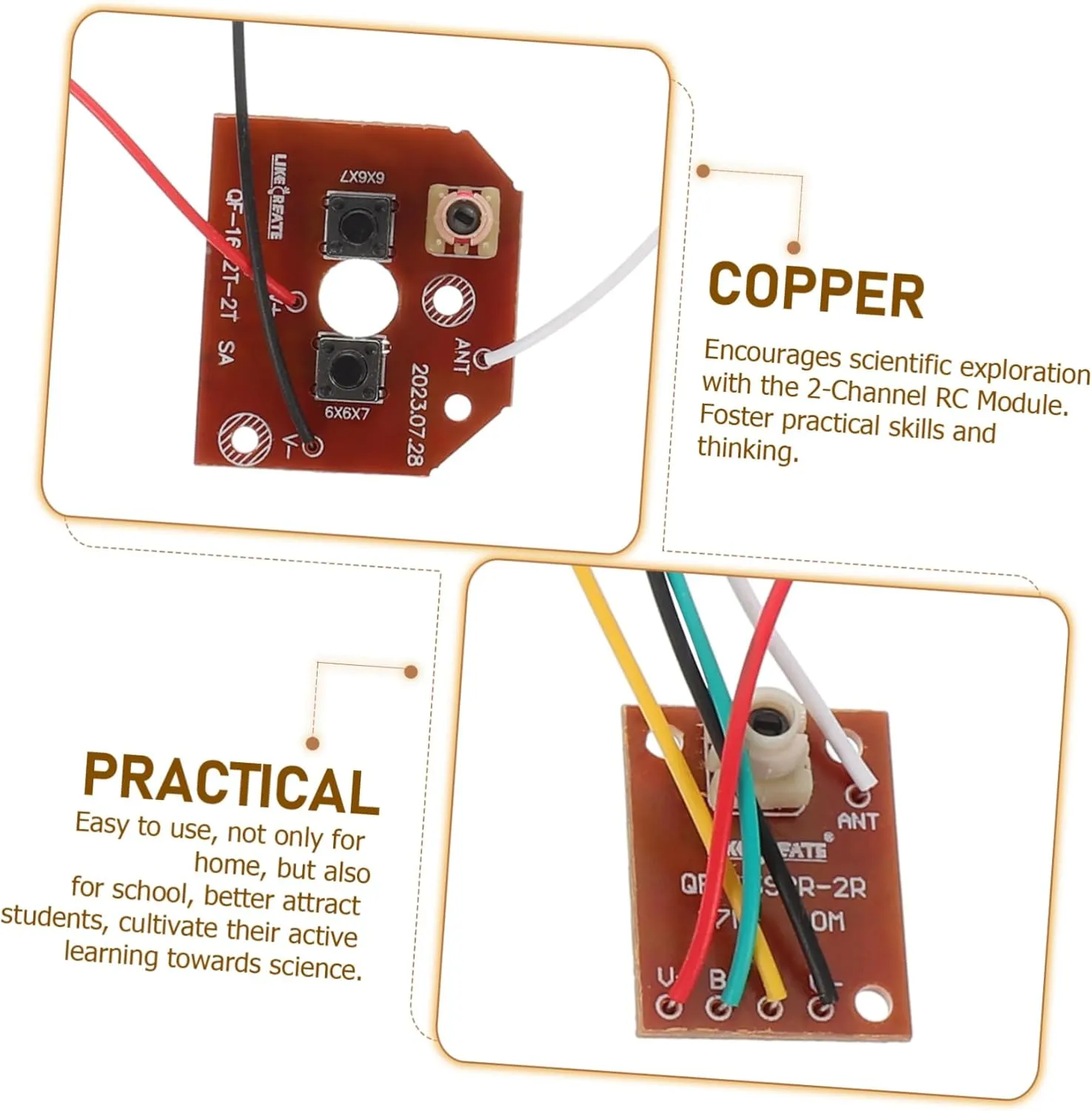 YARNOW 2 Sets Remote Control Module Kit Frequency Two Transmitter and Receiver Board for DIY Electric Circuits Educational Experiments and Remote Control Cars
