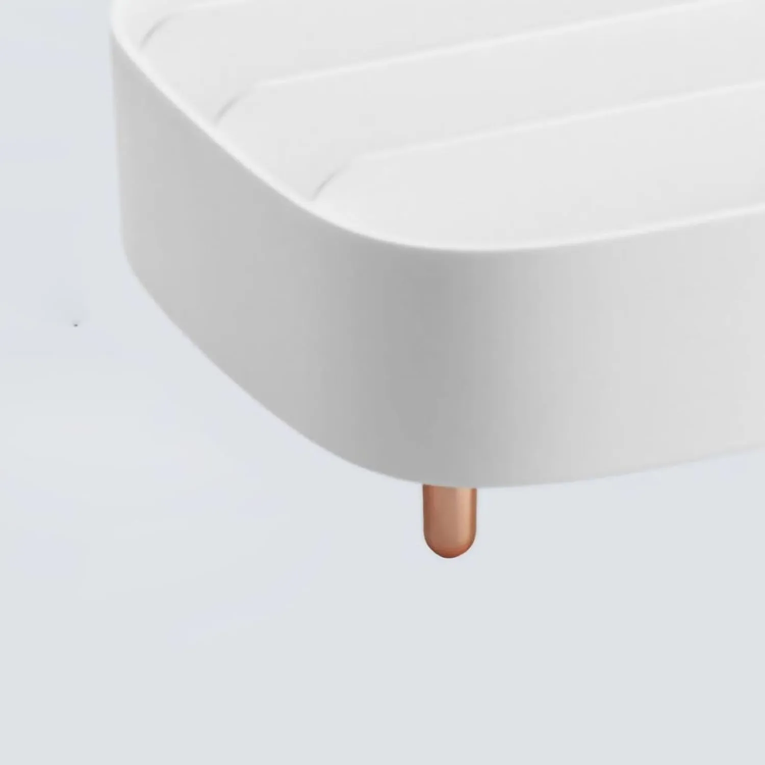 Ymiko Adjustable Cosmetic Organizer for Lipsticks, Eye, and Loose Neat and Desktop Organization, Exquisite Rose Gold Plating, PP Material with Rounded (White)