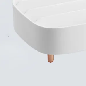 Ymiko Adjustable Cosmetic Organizer for Lipsticks, Eye, and Loose Neat and Desktop Organization, Exquisite Rose Gold Plating, PP Material with Rounded (White)
