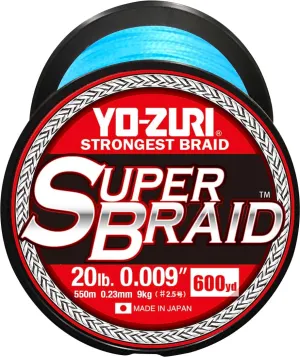 Yo-Zuri Superbraid 600 yd Floating Braid, Blue, 20 lb