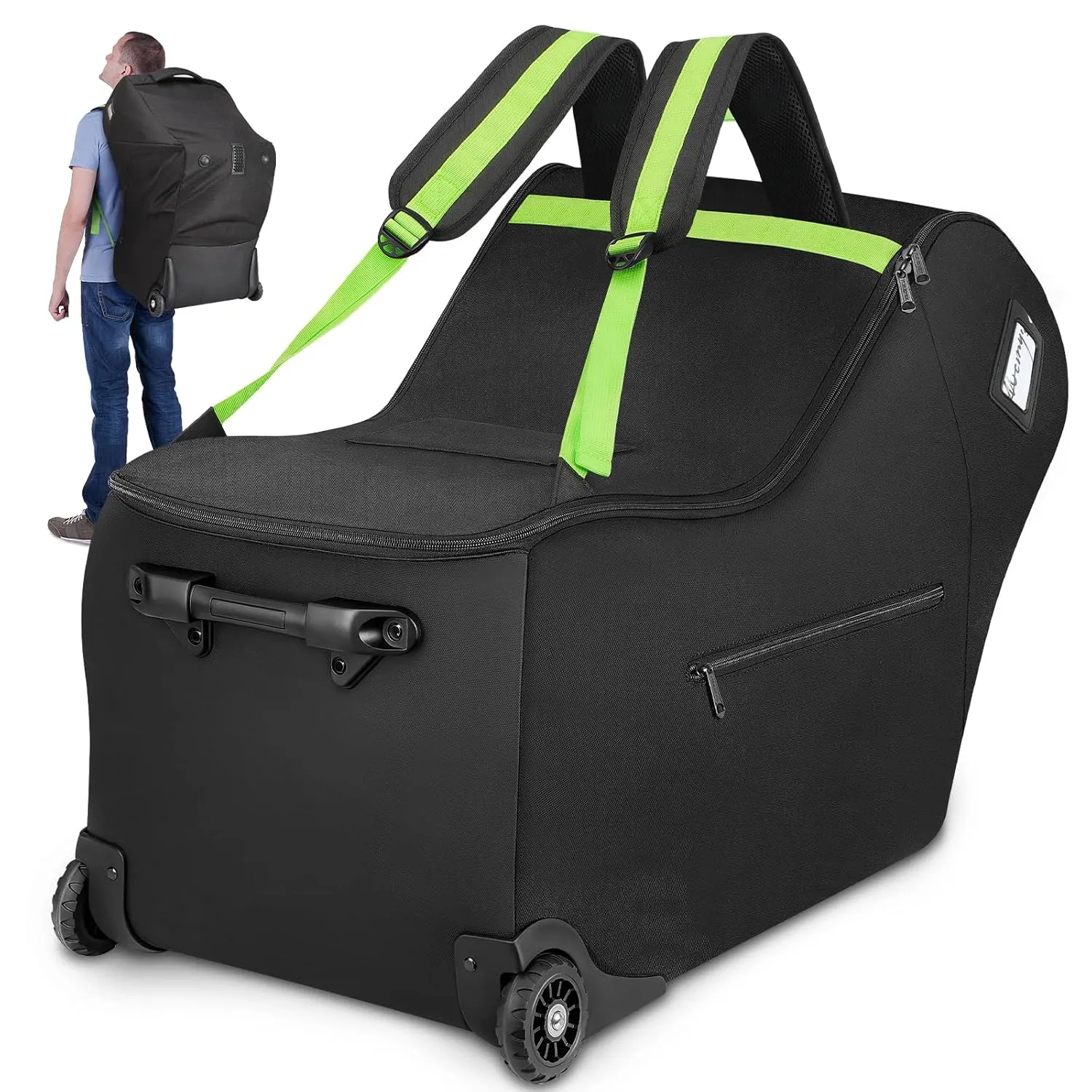 YOREPEK Infant Car Seat Travel Bag with Wheels Compatible with Nuna Pipa Car Seat and Base, Carseat Cover for Airplane Travel with Backpack Straps, Car Seat Bags for Air Travel with Storage Pocket