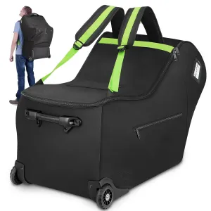 YOREPEK Infant Car Seat Travel Bag with Wheels Compatible with Nuna Pipa Car Seat and Base, Carseat Cover for Airplane Travel with Backpack Straps, Car Seat Bags for Air Travel with Storage Pocket