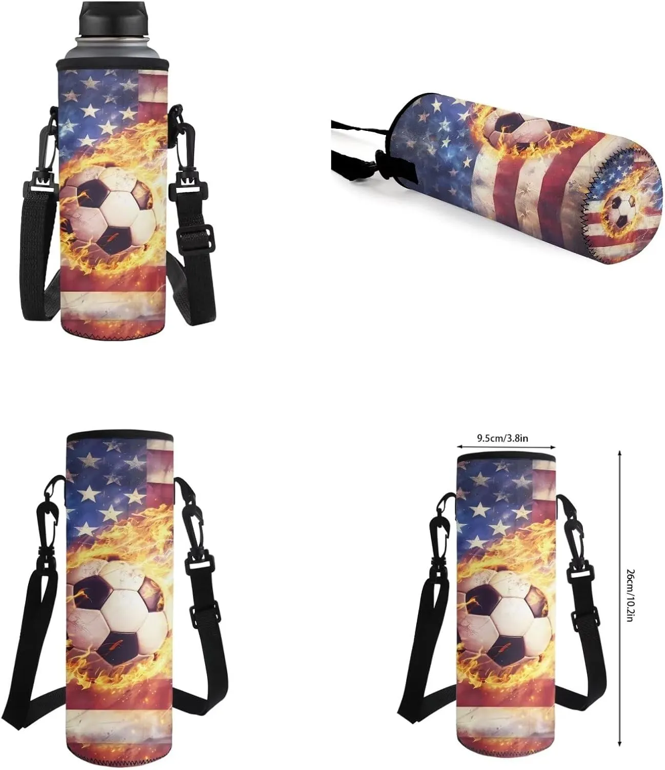 Ystardream American Flag Football Backpack with Lunch Box for 7th Grade Boys and Girls, Elementary to Junior High School, 4pcs Set