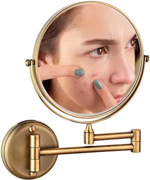 YSUEFIJO 1X/3X/5x/7x/10X Magnifying Vanity Mirror, Wall Mounted Makeup Vanity Mirror, Free Rotation Cosmetic Mirror, High-Definition Large Round Mirror, for Bathroom or Travel