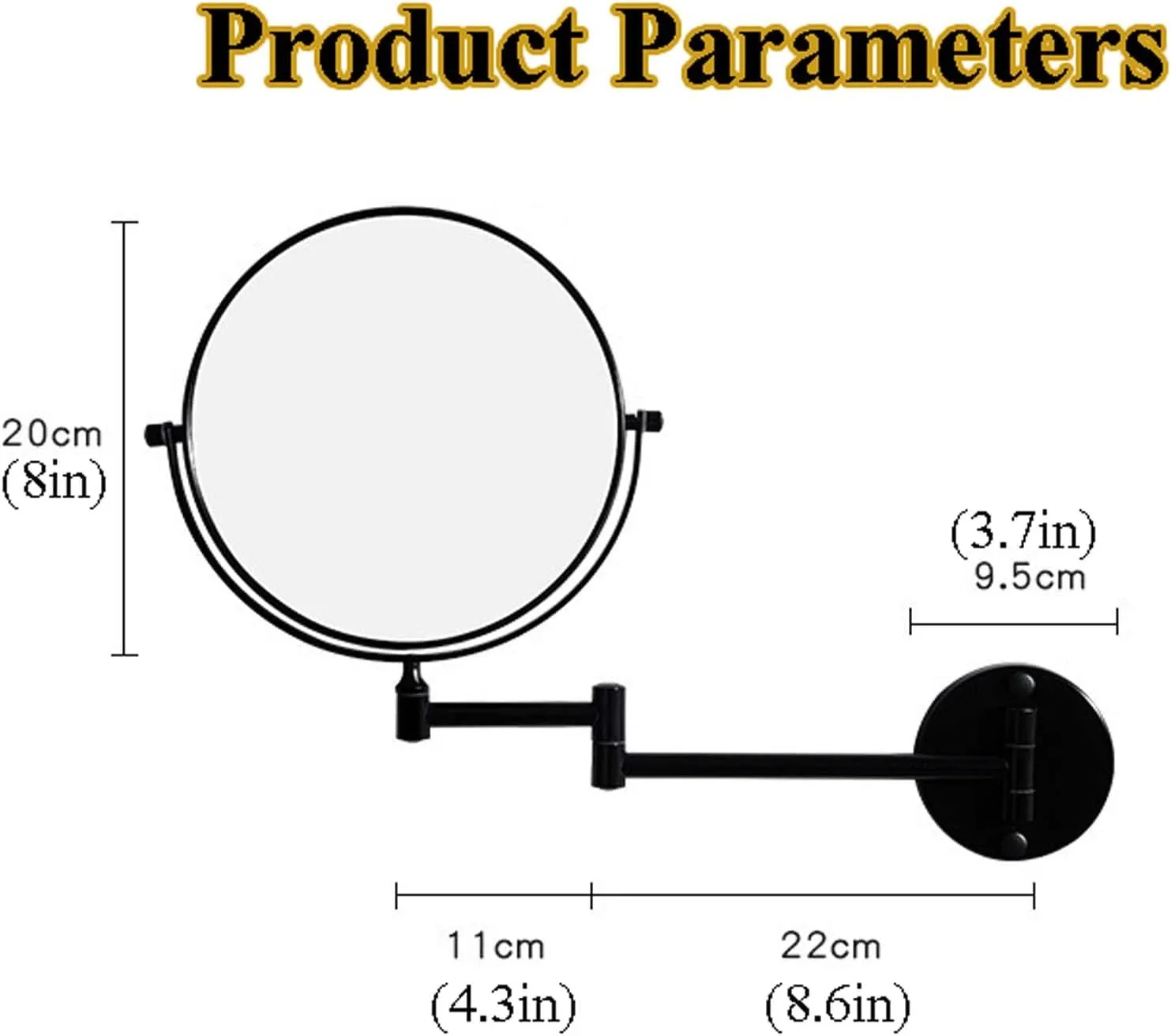 YSUEFIJO 1X/3X/5x/7x/10X Magnifying Vanity Mirror, Wall Mounted Makeup Vanity Mirror, Free Rotation Cosmetic Mirror, High-Definition Large Round Mirror, for Bathroom or Travel