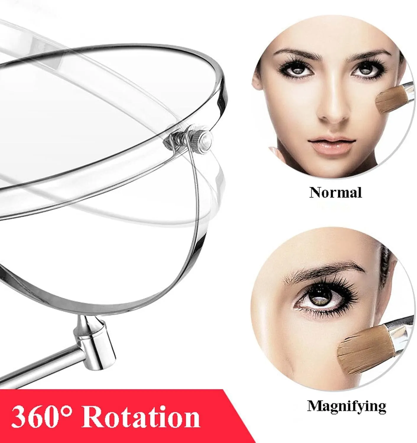 YSUEFIJO Magnifying Makeup Mirror Double Sided, 1X/3X/5X/7X/10X Magnifying Vanity Mirror, Bathroom Shaving Make Up Mirrors, 360° Swivel Extendable Cosmetic Mirror, Gift for Women