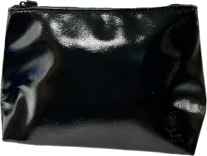 Yves Saint Laurent YSL Cosmetic BLACK PATENT Pouch Makeup Bag YSL Fragrance Bag (8L X 5H X 3W) - 6900/3300