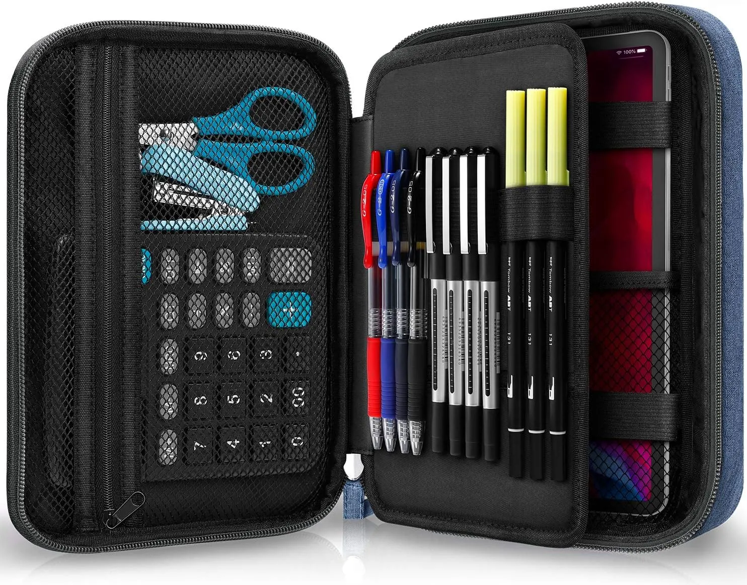 Zannaki Big Capacity Storage Pouch Marker Pen Pencil Case Simple Stationery Bag Box Art Tool & Sketch Storage Boxes for Bullet Journal Middle High School Office College Student Girl Women Adult Teen