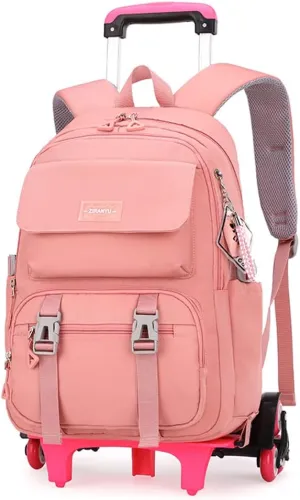 ZHANAO Rolling Backpack Luggage BookBag with Wheels Trolley Bag Wheeled Travel Backpack for Girls & Boys Trolley Bag