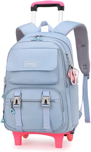 ZHANAO Rolling Backpack Luggage BookBag with Wheels Trolley Bag Wheeled Travel Backpack for Girls & Boys Trolley Bag