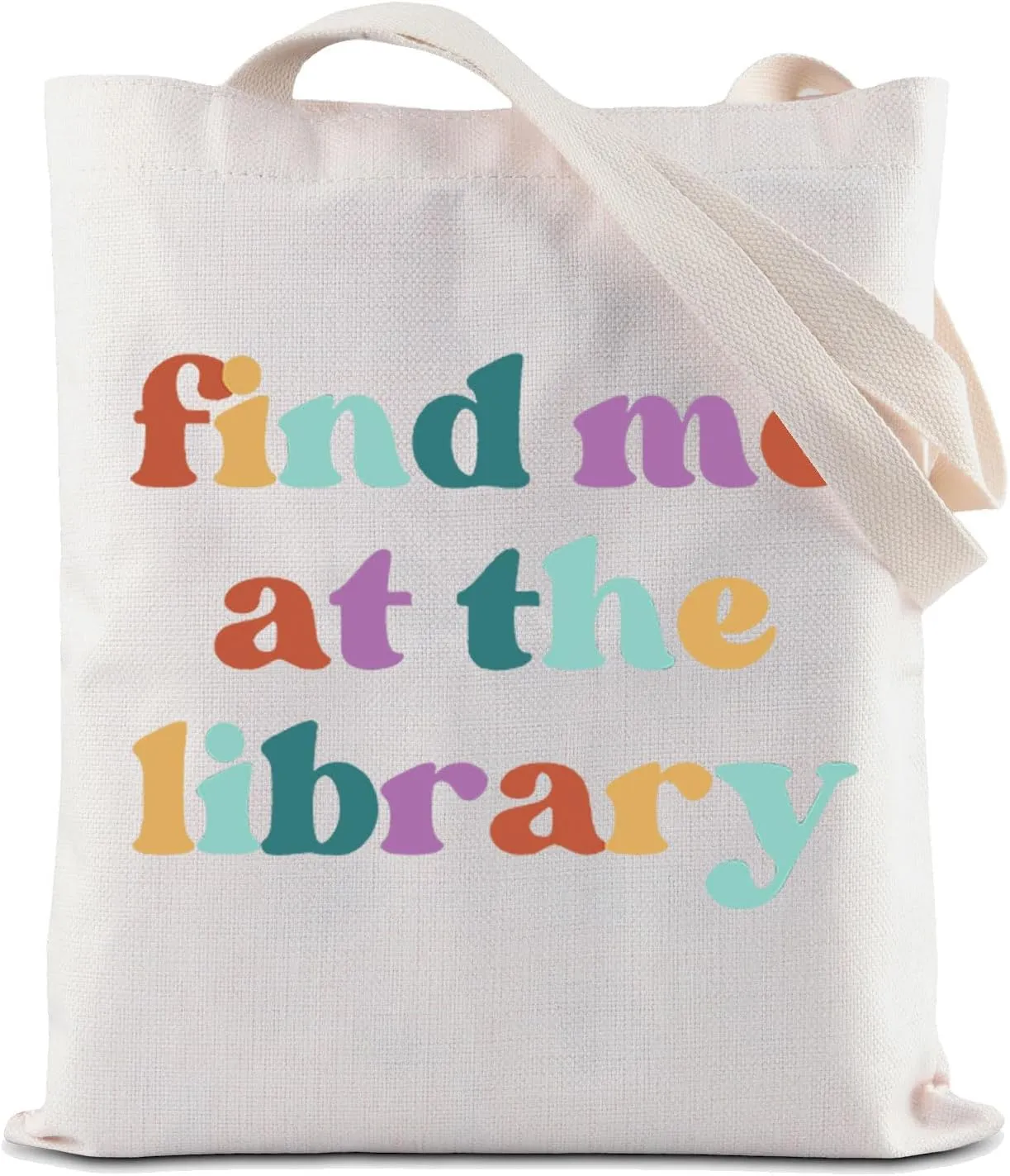 ZJXHPO Book Lover Handbag Tote Bag Find Me At The Library Shoulder Bag Librarian Reusable Grocery Shopping Bag Bookworm Gift