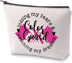 ZJXHPO Color Guard Team Inspired Cosmetic Bag Gift Tossing My Fears & Catching My Dreams Color Guard Makeup Bag With Zipper (color guard)