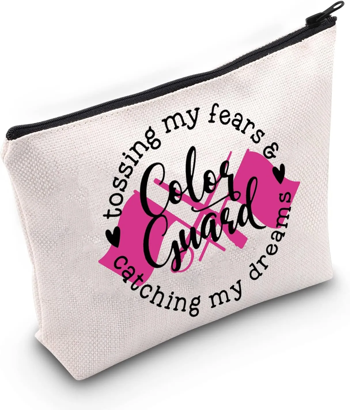 ZJXHPO Color Guard Team Inspired Cosmetic Bag Gift Tossing My Fears & Catching My Dreams Color Guard Makeup Bag With Zipper (color guard)