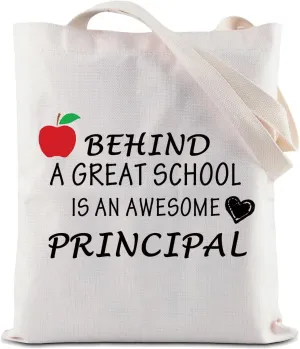ZJXHPO Principal Appreciation Gift Principal Tote Bag Principal End of Years Gift Principal Handbag Shoulder Bag (Principal Canvas Bag)