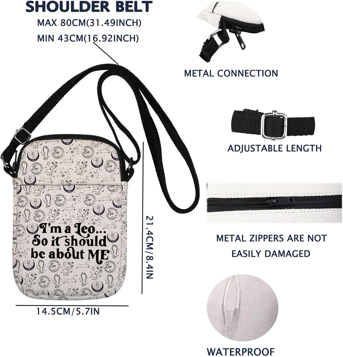 Zodiac Signs Crossbody Bag Horoscope Gift 12 Constellation Birthday Gift Astrologist Bag